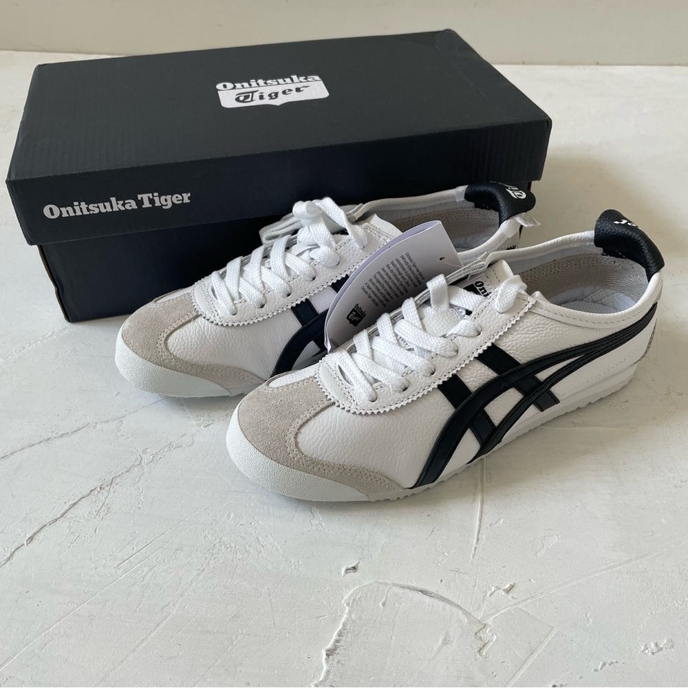 Onitsuka Tiger MEXICO 66 1183A201 126 WHITE BLACK Size US 4.5 EURO 37 NIB - Picture 1 of 11
